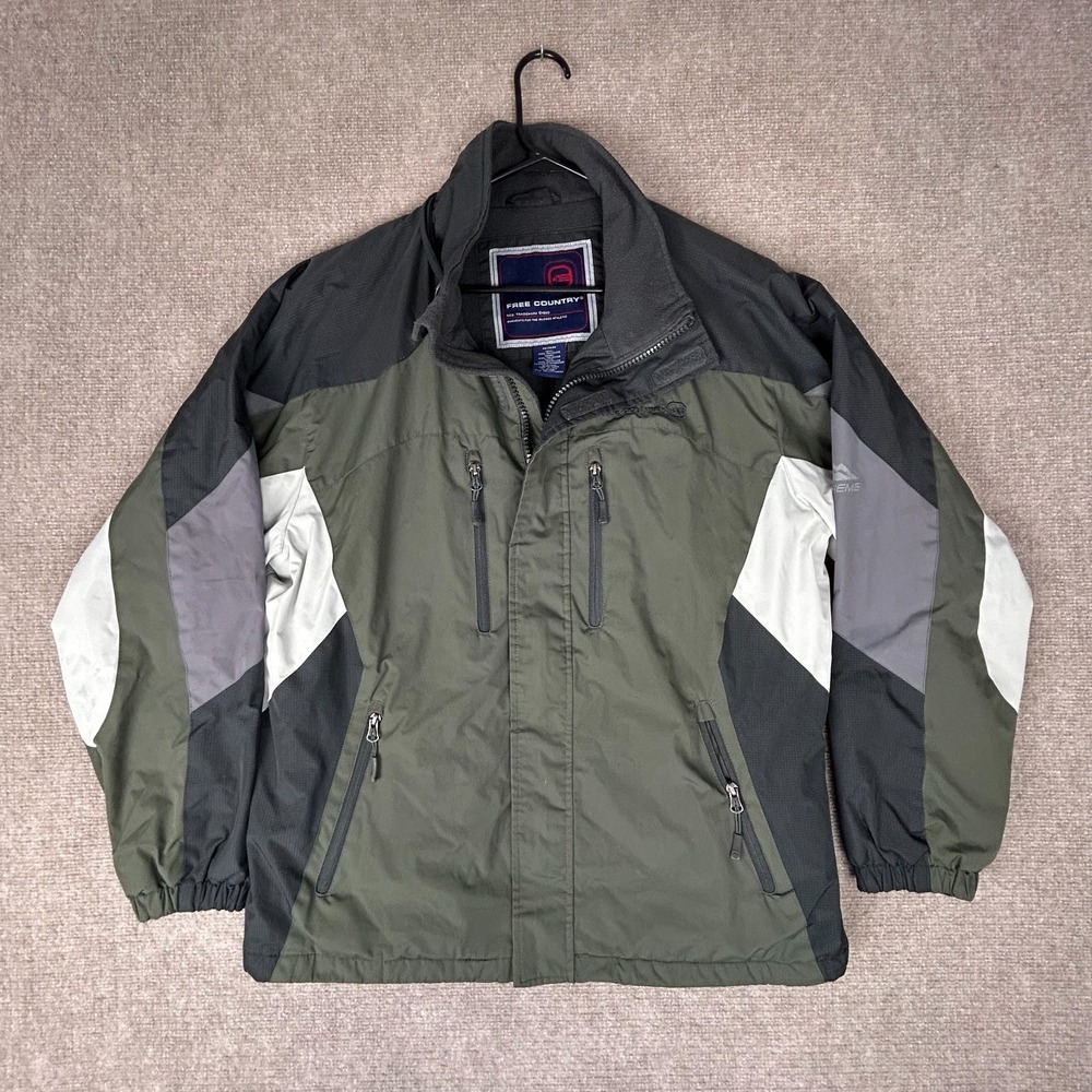 Free Country FCXTreme Windbreaker Jacket Mens Medium Green Colorblock Full Zip